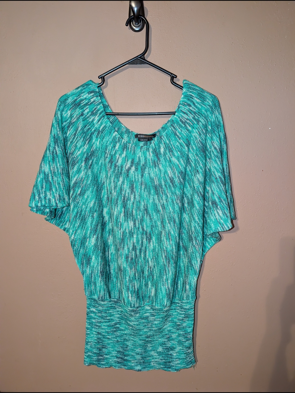 BCBGMaxAzria Teal Marled Knit Top